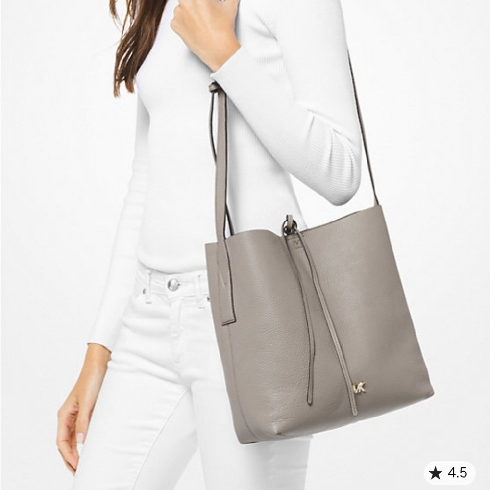 Michael Kors Junie Large Pebbled Leather Messenger Bag - Picture 4 of 16